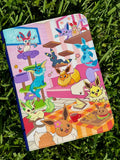 Fox Family Cottage Binder - hand-painted Warm Wood card binder cover