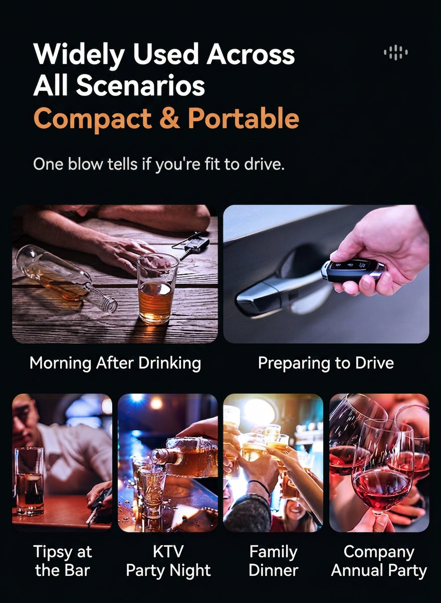 Rechargeable Breathalyzer, Alcohol Tester, Breathalyzer, Non-Contact Measurement