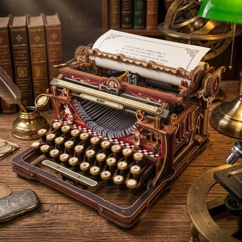 Mechanical Typewriter Wooden 3D Puzzles