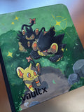 Thunder Cat Trio Meadow Binder - hand-painted Electric Yellow card binder cover