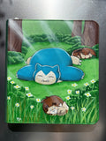Sleepy Blue Giant Meadow Binder - hand-painted Meadow Green card binder cover