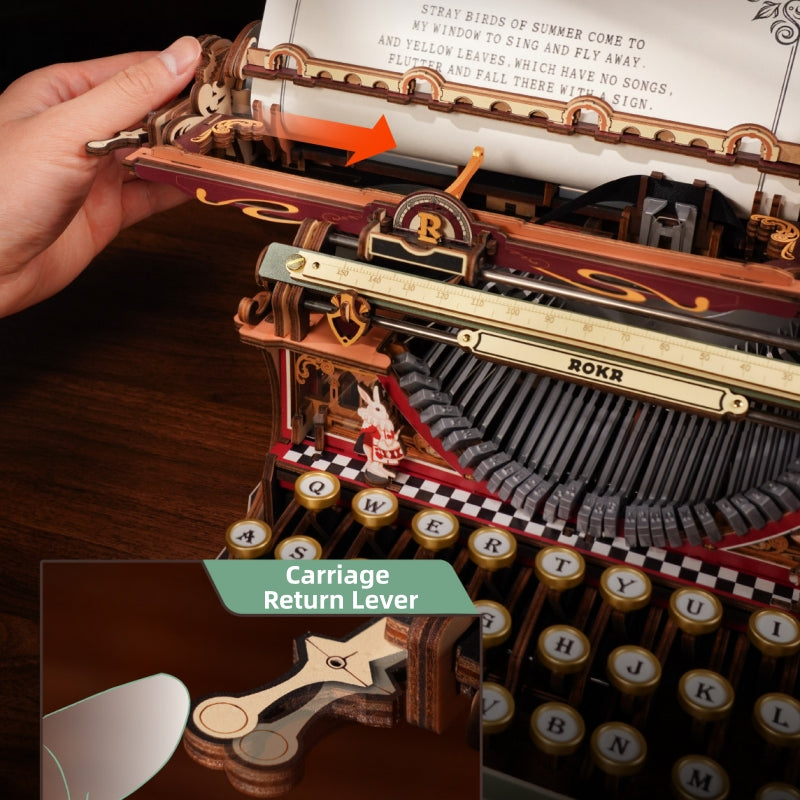 Mechanical Typewriter Wooden 3D Puzzles