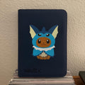 Fox Cub in Water Fin Hoodie Binder - hand-painted Deep Navy card binder cover