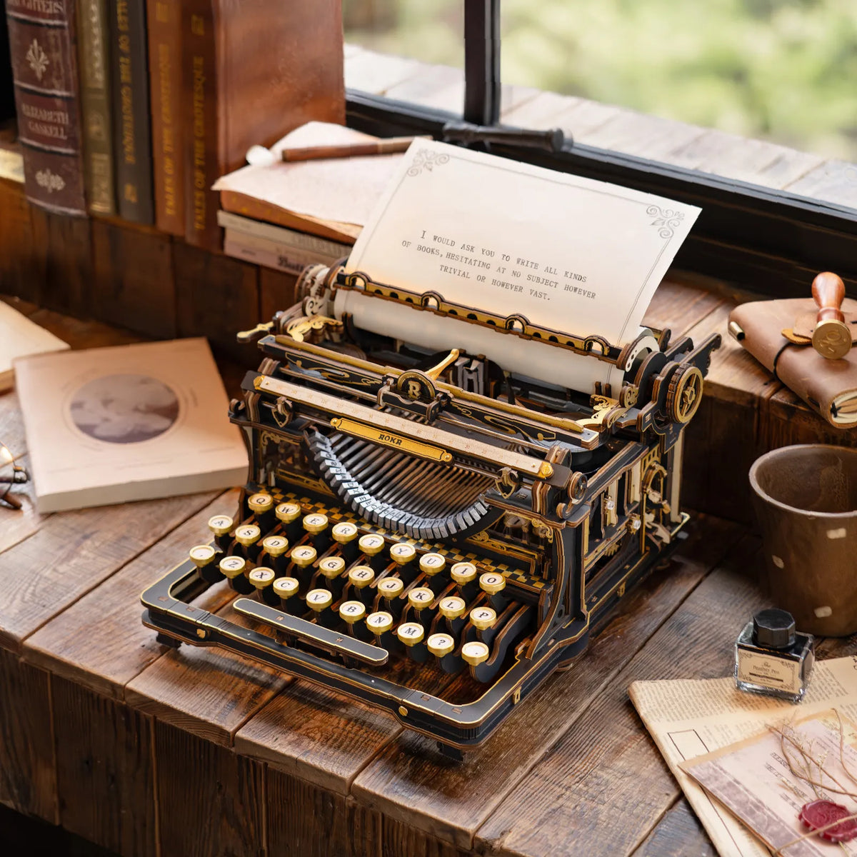 Mechanical Typewriter Wooden 3D Puzzles