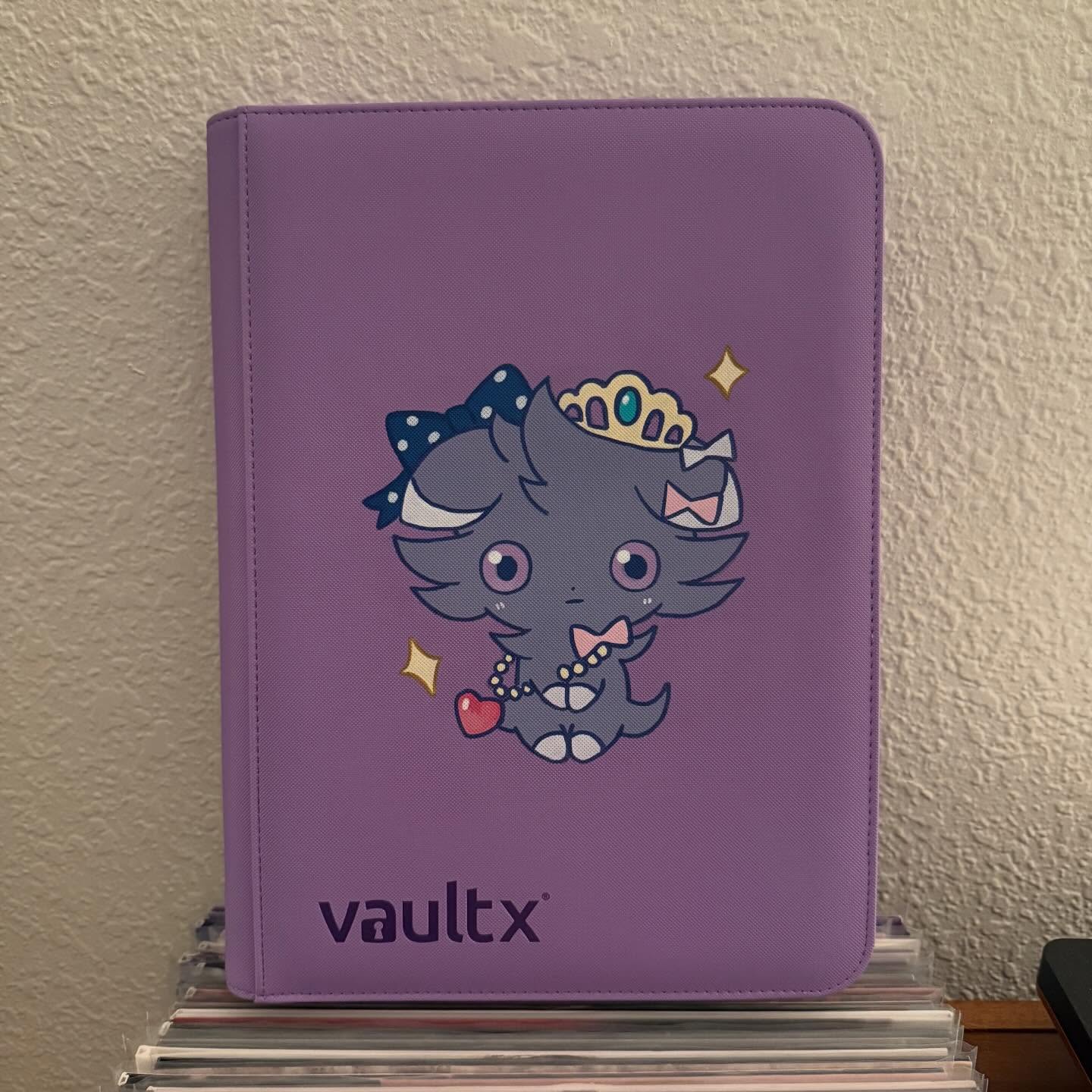 Psychic Cat Princess Binder - hand-painted Royal Violet card binder cover