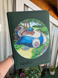 Sleepy Giant Nap Forest Binder - hand-painted Forest Green card binder cover