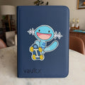 Smiling Mud Fish Binder - hand-painted Navy card binder cover